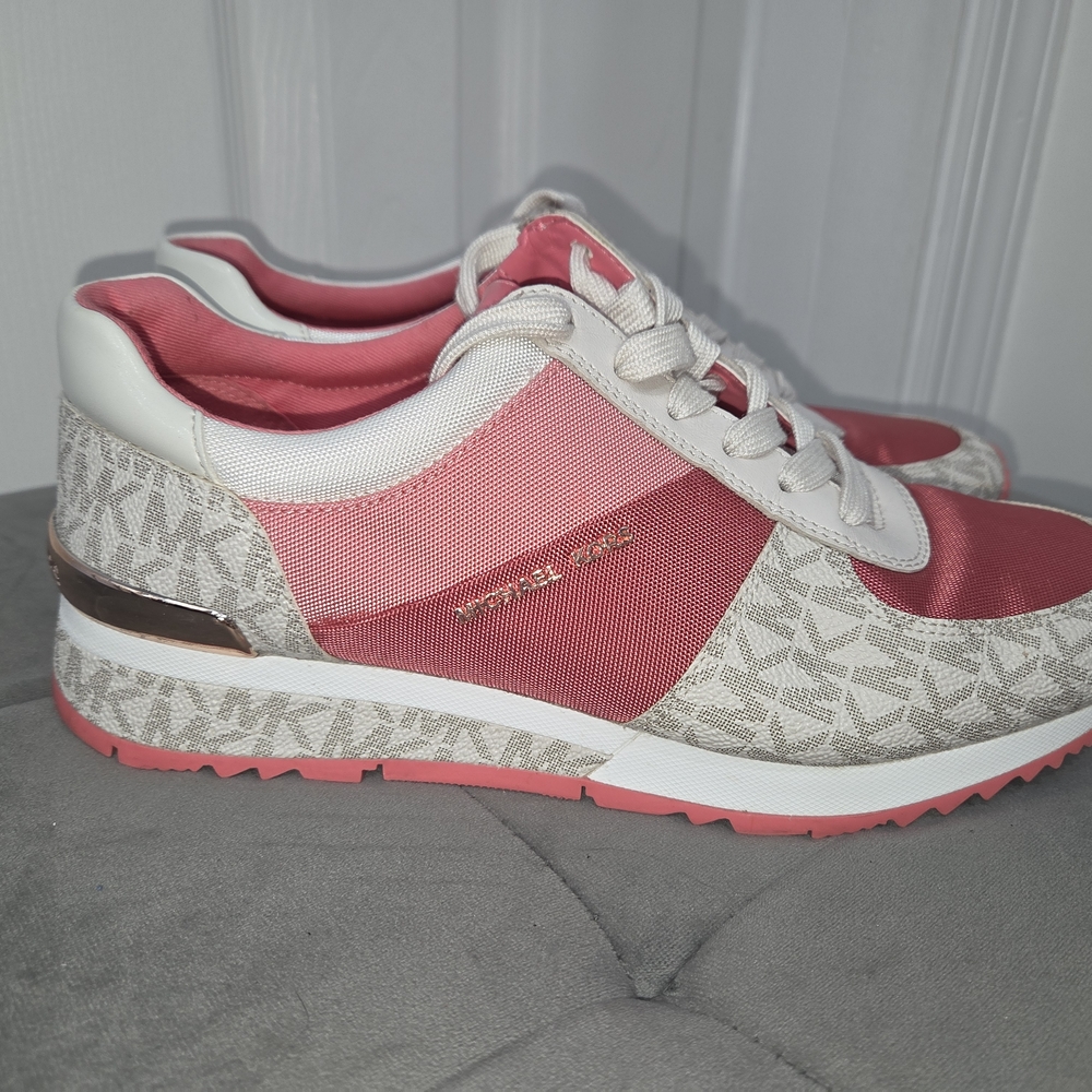 Michael Kors Red and White Patterned Sneakers